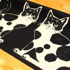 �y�p�l���̔��z TWO CAT Neko Noe �p�l�� ETSUKO FURUYA K from 30 SEWINGPINS�~echino �Ȗ��L�����o�X ��80�� ��20% ���n �z ����110cm 