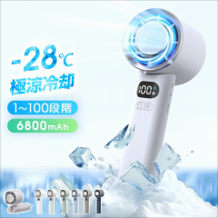 【2025年最新進化版】冷却プレート搭載 ハンディファン 「100段階風量×瞬間冷却」USB充電式 折りたたみ式ミニ扇風機|超静