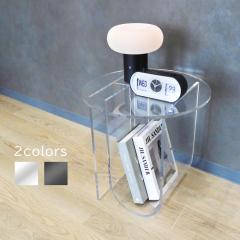 Hoola. �A�N���� �T�C�h�e�[�u�� ����45cm �ی` �N���A ���� �X���[�N �u���b�N �f�B�X�v���C�e�[�u�� �\�t�@�T�C�h �x�b�h�T�C�h ���[�e