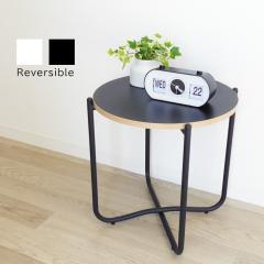 Hoola. ���o�[�V�u�� �ۃe�[�u�� ���a40cm ����43cm �u���b�N �z���C�g MDF �؍� �S�t���[�� �� �� �~ �ی` �T�C�h�e�[�u�� �\�t�@�T�C�h