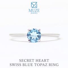 MUZE JEWELRY �����O �w�� �V�R�� �B��n�[�g �X�C�X�u���[�g�p�[�Y �V���o�[ SV925 �v���`�i�d�グ ���� �a���� �v���[���g made in jap