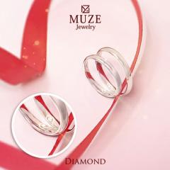 MUZE JEWELRY �_�C�������h �y�A�����O �_�C�� �����w��  �}���b�W�����O �w�� �V���o�[925�v���`�i�d�グ �J�b�v�� �����O �y�A �v���`