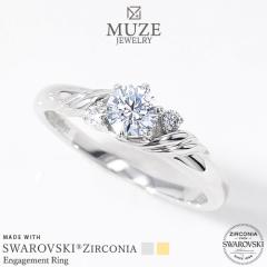 MUZE JEWELRY ���a4.5mm�i0.33ct�����j �v���`�i�d�グ �I�[�_�[���C�h �v���`�i�d�グ K18�S�[���h�d�グ �G���Q�[�W�����O ����w�� �X