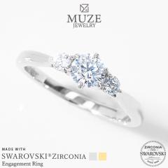 MUZE JEWELRY ���a4.5mm�i0.33ct�����j�v���`�i�d�グ �I�[�_�[���C�h �v���`�i�d�グ K18�S�[���h�d�グ �G���Q�[�W�����O ����w�� �X