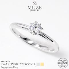 MUZE JEWELRY ���a4mm�i0.25ct�����j �N���E�� �v���`�i�d�グ �I�[�_�[���C�h �v���`�i�d�グ K18�S�[���h�d�グ �G���Q�[�W�����O ����