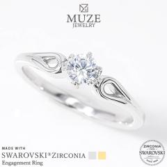 MUZE JEWELRY ���a4.3mm�i0.3ct�����j �A���e�B�[�N �v���`�i�d�グ �I�[�_�[���C�h �v���`�i�d�グ K18�S�[���h�d�グ �G���Q�[�W�����O