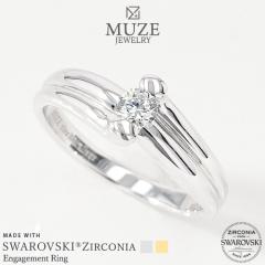 MUZE JEWELRY �w�� ���a4.3mm�i0.3ct�����j �v���`�i�d�グ �I�[�_�[���C�h �v���`�i�d�グ K18�S�[���h�d�グ �G���Q�[�W�����O ����w