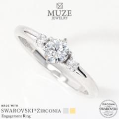 MUZE JEWELRY w SWAROVSKI a4.3mmi0.3ctj v`idグ I[_[Ch v`idグ K18S[hdグ GQ[W