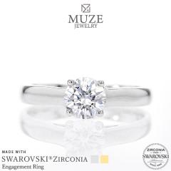 MUZE JEWELRY ���a5.5mm�i0.6ct�����j �v���`�i�d�グ �I�[�_�[���C�h �v���`�i�d�グ K18�S�[���h�d�グ �G���Q�[�W�����O ����w�� �X