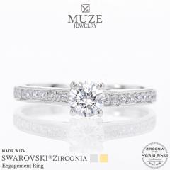 MUZE JEWELRY ���a4.5mm�i0.33ct�����j �v���`�i�d�グ �I�[�_�[���C�h �v���`�i�d�グ K18�S�[���h�d�グ �G���Q�[�W�����O ����w�� �X