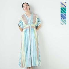 ヌキテパ ワンピース ne Quittez pas  コットン ボイル ストライプ ウエスト ギャザー ドレス “Cotton Voile Stripe Waist Gather Dress