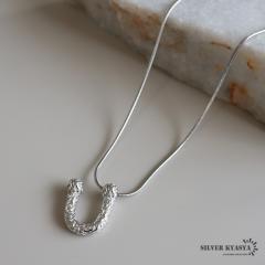 �V���o�[925 �n���l�b�N���X �����͗l �V���o�[ �X�l�[�N�`�F�[���l�b�N���X 45cm/50cm/60cm �X�e�����X �A���x�X�N �z�[�X�V���[ ���f�B