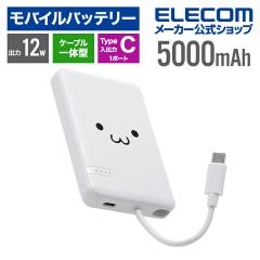 �G���R�� ���o�C���o�b�e���[ USB Type-C �P�[�u����� 5000mAh 12W ���`�E���C�I���d�r USB-C�P�[�u����� ���낿��� ��DE-C62-5000WF