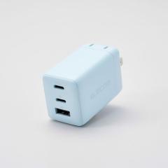 �G���R�� �m�[�gPC �p AC�A�_�v�^�[ USB Power Delivery 67W AC�[�d��Type-C�~2 USB-A�~1 �X�C���O�v���O �u���[��EC-AC10367BU