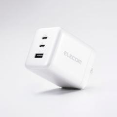 �G���R�� �m�[�gPC �p AC�A�_�v�^�[ USB Power Delivery 100W AC�[�d�� Type-C�~2 USB-A�~1 �X�C���O�v���O �z���C�g��EC-AC104100WH