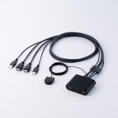 �G���R�� �p�\�R���ؑ֊� �P�[�u�� ��̌^ �p�\�R�� �ؑ֊� HDMI �t��HD 60Hz 2��ؑ� ��KVM-KHUSN2