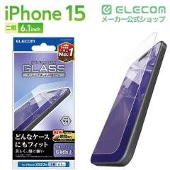 �y�݌ɏ����E���������I�z �G���R�� iPhone 15 �p �K���X�t�B���� ���˖h�~ �ی�t�B���� �N���A��PM-A23AFLGGM