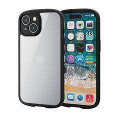 �G���R�� iPhone 15 �p TOUGH SLIM LITE �t���[���J���[ �w�ʃN���A �Ɍ��ی� �u���b�N��PM-A23ATSLFCKBK