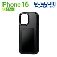 �G���R�� iPhone 16 �p �d�q�y�[�p�[�f�B�X�v���C �n�C�u���b�h�P�[�X �w�ʃf�B�X�v���C�P�[�X �����ւ� �ϏՌ� �u���b�N ��PM-A24AEINK0