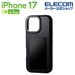 �G���R�� iPhone 17 �p �d�q�y�[�p�[�f�B�X�v���C �n�C�u���b�h�P�[�X �w�ʃf�B�X�v���C�P�[�X �����ւ� �ϏՌ� �u���b�N ��PM-A25AEINK0