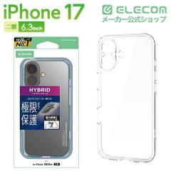 �G���R�� iPhone 17 �P�[�X �n�C�u���b�h �Ռ��z�� ���C�z���Ή����^���X�e�b�J�[�t �X�g���b�v�z�[���t �Ɍ��ی� �N���A��PM-A25AHVCKKC