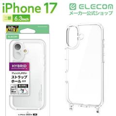 �G���R�� iPhone 17 �P�[�X �n�C�u���b�h �Ռ��z�� ���C�z���Ή����^���X�e�b�J�[�t �V�����_�[�X�g���b�v�z�[���t �N���A��PM-A25AHVCKS