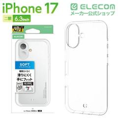 �G���R�� iPhone 17 �P�[�X �\�t�g ���^ ���C�z���Ή����^���X�e�b�J�[�t �X�g���b�v�z�[���t �N���A��PM-A25AUCTCR