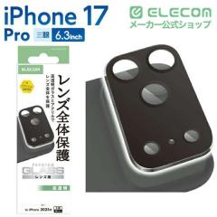 �G���R�� iPhone 17 Pro �p �J���������Y�J�o�[ �K���X iPhone17 Pro �J���������Y �J�o�[ �u���b�N ��PM-A25CFLLP1BK