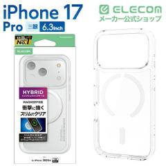 �G���R�� iPhone 17 Pro �P�[�X �n�C�u���b�h �Ռ��z�� MAGKEEP ���͋z�����C�����X�[�d�Ή� �z���C�g��PM-A25CMAG02WH