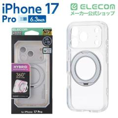 �G���R�� iPhone 17 Pro �P�[�X �n�C�u���b�h �J�o�[ �Ռ��z�� MAGKEEP ���͋z�����C�����X�[�d�Ή� ��]���X�^���h�t �V���o�[��PM-A25C