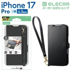 �G���R�� iPhone 17 Pro �P�[�X ���U�[ �蒠�^ �}�O�l�b�g �Ռ��z�� �n���h�X�g���b�v�t �X�^���h�@�\�t �u���b�N��PM-A25CPLFY4BK