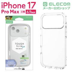 �y�݌ɏ����E���������I�z �G���R�� iPhone 17 Pro Max �p TOUGH SLIM LITE �\�t�g�P�[�X �N���X�^���N���A ���^���X�e�b�J�[�t iPhone17