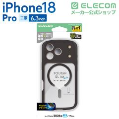 �G���R�� iPhone18 Pro �p TOUGH SLIM LITE �n�C�u���b�h�P�[�X �t���[���J���[ �Ɍ� MAGKEEP �P�[�X �J�o�[ �u���b�N��PM-A26CTSLFKMBK