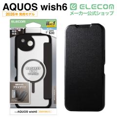 �G���R�� AQUOS wish6 �p �n�C�u���b�h�P�[�X �t���b�v�t �Ɍ� MAGKEEP �P�[�X �J�o�[ �u���b�N��PM-S261MAGFPKBK