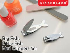  Kikkerland LbJ[h Big Fish, Little Fish Nail Clippers Set lCNbp[Zbg Iׂ2F / ܐ؂ Vo[ Rbp[ 