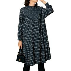 花モチーフ袖コットンシャツ ピスタチオカラー ブラウス シャツ 五分袖 レディース 婦人服 ミセス シニア 女性 フラワーモチーフ 立体感 無地 春夏　nss　p25500 p24075-0.jpg