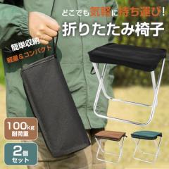 折りたたみ椅子 アウトドアチェア 2個セット キャンプ 軽量 折り畳み コンパクト レジャー イス 持ち運び 小型 室内 屋外 イ