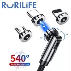 3�{�Z�b�g RURILIFE �}�O�l�b�g �[�d�P�[�u�� 3in1 USB�P�[�u�� 540���[�d�R�[�h ��] ���� �}�O�l�b�g�[�d�P�[�u�� �}�O�l�b�g�� �[�d 