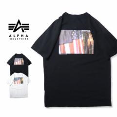 APLHA  INDUSTRIES US FLAG PHOTO Tee CONTRAIL Tee Y At@C_Xg[Y vgT tHg    AJW ~^[ u