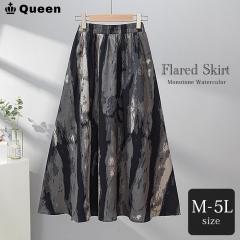 �傫���T�C�Y ���f�B�[�X �t���A�X�J�[�g �~������ �j���A���X�� ���ʕ� �E�G�X�g�S�� �t�� �H M L LL 3L 4L 5L �O���[ (yj5111�j