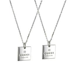 グッチ ペアネックレス ブランド カップル お揃い ペア 贈り物 グッチ ペアネックレス ブランド シルバー925 GGロゴ 誕生日