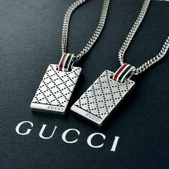 グッチ ペアネックレス ブランド カップル お揃い ペア 贈り物 グッチ ペアネックレス ブランド シルバー925 Gロゴ 誕生日 結婚