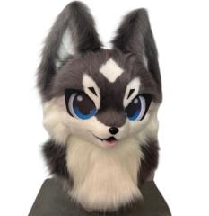 着ぐるみヘッド 猫 オレンジ 全頭ヘッド ケモノ マスク ファー
