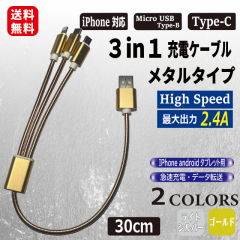 y 3{wŁ{1{v[gI z3in1 ^ } [d P[u 30cm  iPhone / Micro USB Type-B / Type-C  f[^] y ir