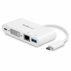 StarTech.com USB}`nu/USB-C/1080p DVI-D/60W PD/1x USB/LAN/TB3(DKT30CDVPD) ڈ݌=