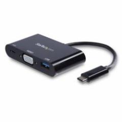 StarTech.com USB}`nu/USB-C/VGA 1280p/60W PD/1x USB (5Gbps)/TB3(CDP2VGAUACP) ڈ݌=