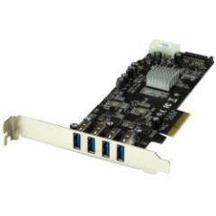 StarTech.com USB���݃J�[�h/PCIe 2.0 - 4x USB-A/SATA�ELP4�d��/5Gbps(PEXUSB3S42V) ���񂹏��i