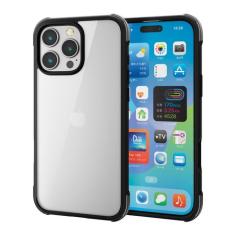 �G���R�� iPhone 16 Pro Max �P�[�X �n�C�u���b�h �Ռ��z�� �y�� �J���������ی� MUBRAIN �u���b�N�~�N���A�u���b�N(PM-A24DHVAIRBK) ��