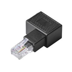 �G���R�� RJ45 L���ϊ��R�l�N�^�[(Cat5e/�E����) �ڑ����ɉE�����ɃP�[�u�����o���� �u���b�N(LD-RJ45U5ELRBK) ���񂹏��i