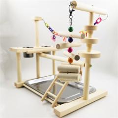 インコ 遊び場 2層 バード アスレチック 玩具 スタンド 止まり木 はしご 食器 水器 鳥 巣 カゴ 遊園地 秋千 ラダー ベル 鳥の巣 鳥栖 オ
